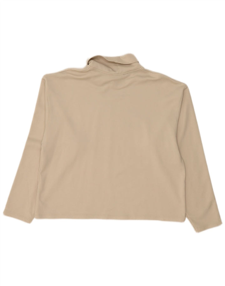 Zara Womens Crop Top Langærmet UK 14 Medium Beige Polyamid