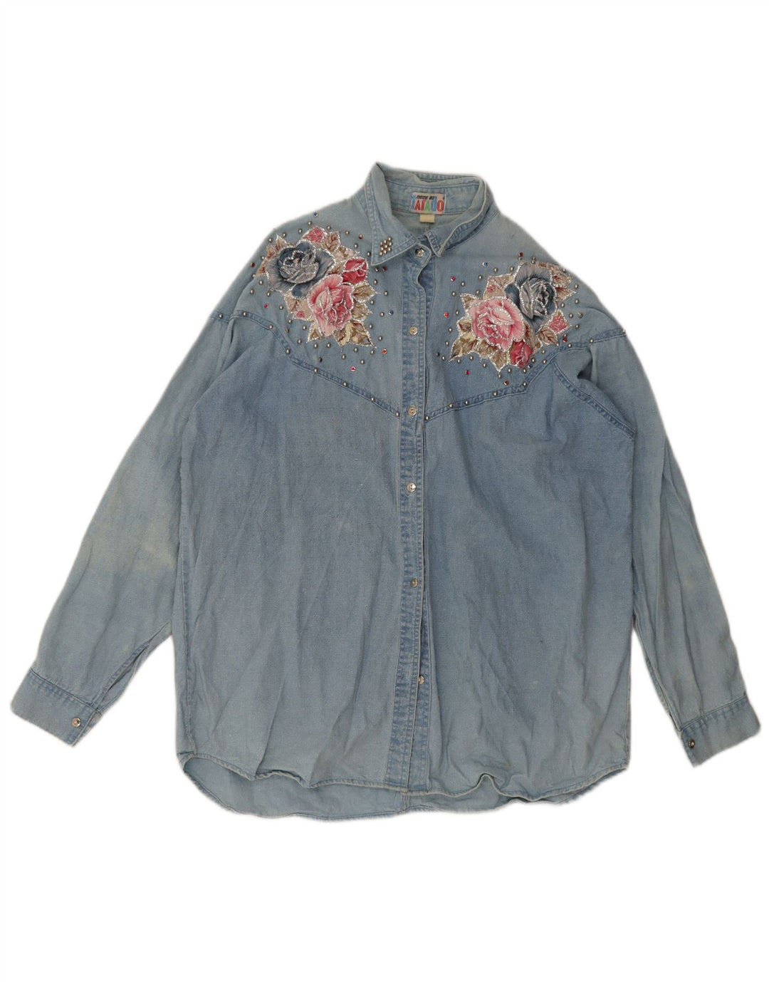 Vintage dameskjorte UK 18 XL Blue Floral