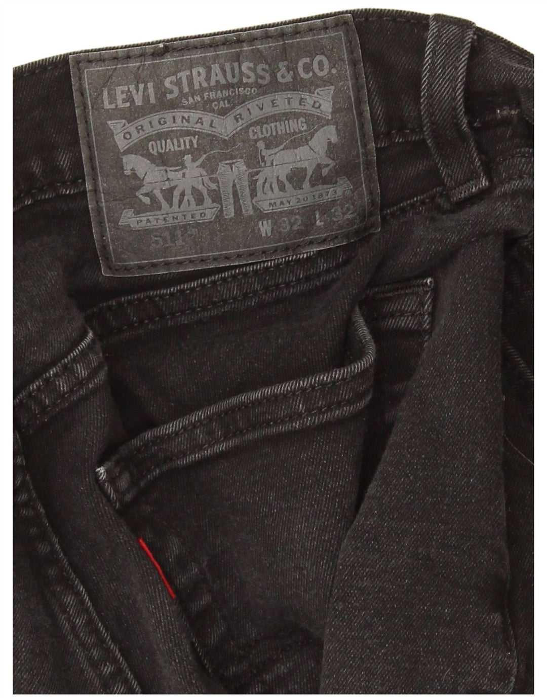 Levi's Herre 511 Slim Jeans W32 L27 Sort Bomuld