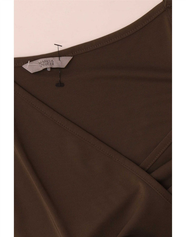 Marks & Spencer Dame Ærmeløs A-line kjole UK 12 Medium Khaki