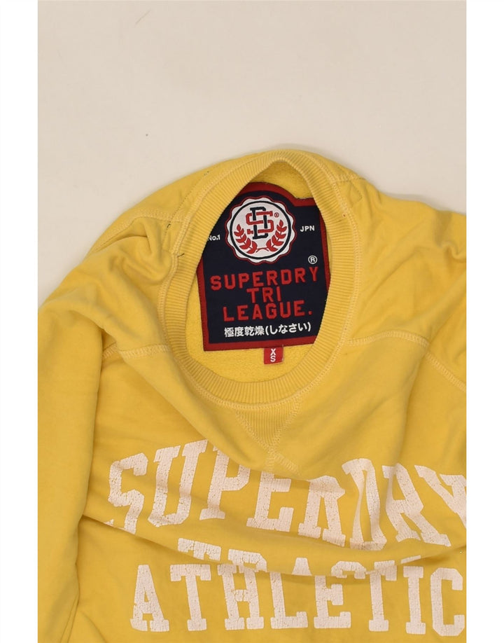 SUPERDRY Mens Graphic Sweatshirt Jumper XS Yellow Cotton | Vintage Superdry | Thrift | Second-Hand Superdry | Used Clothing | Messina Hembry 