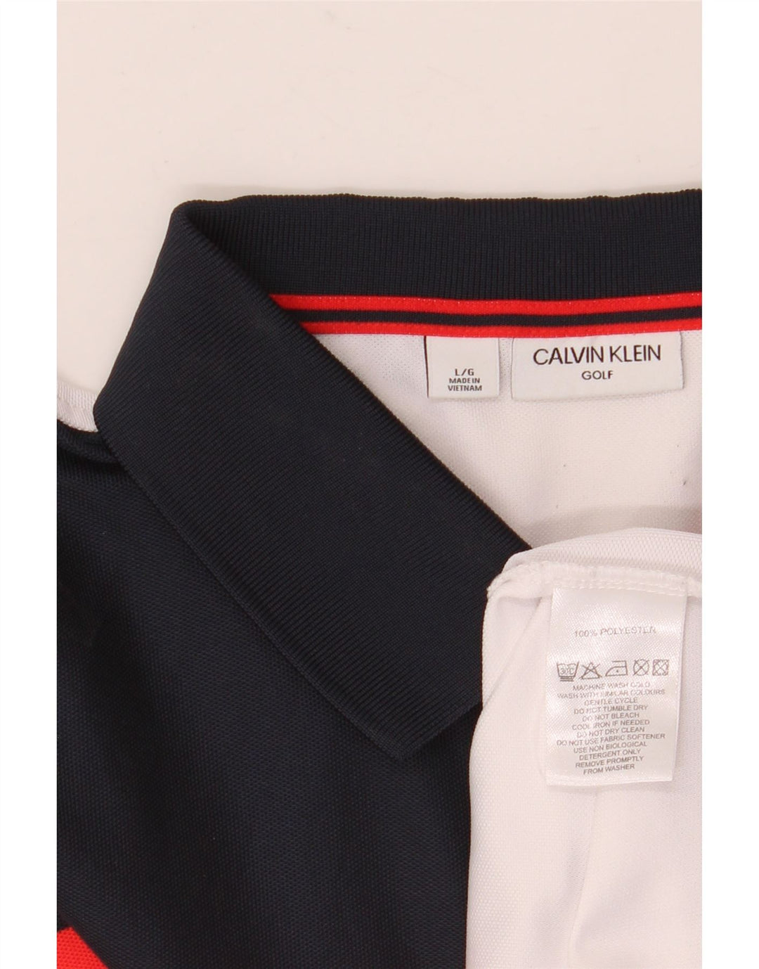 Calvin Klein Poloshirt til mænd Stor hvid Colourblock Polyester