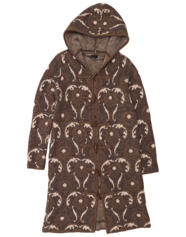 Vero Moda Dame Hooded Longline Cardigan Sweater UK 18 XL Brun Ikat