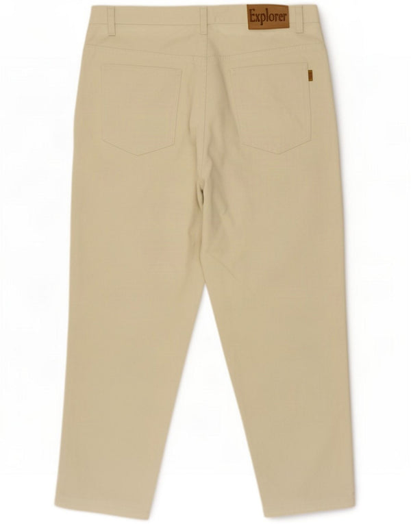Explorer Womens Tapered Jeans UK 22 3XL W38 L27 Off White Cotton