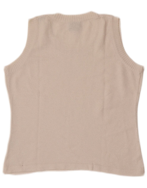 Murphy & Nye Womens Crop Vest Tank Top UK 14 Large White Acrylic