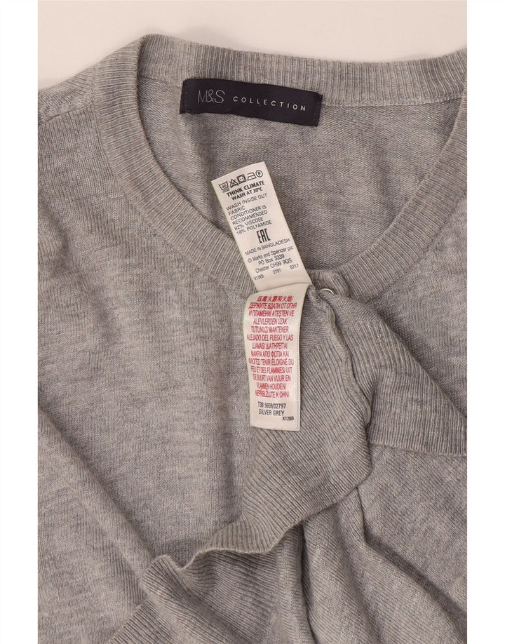 Marks & Spencer Dame Cardigan Sweater UK 14 Medium Grey Viscose