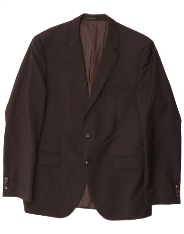 Hugo Boss Herre 2-knaps blazerjakke EU 52 Large Black Virgin Wool