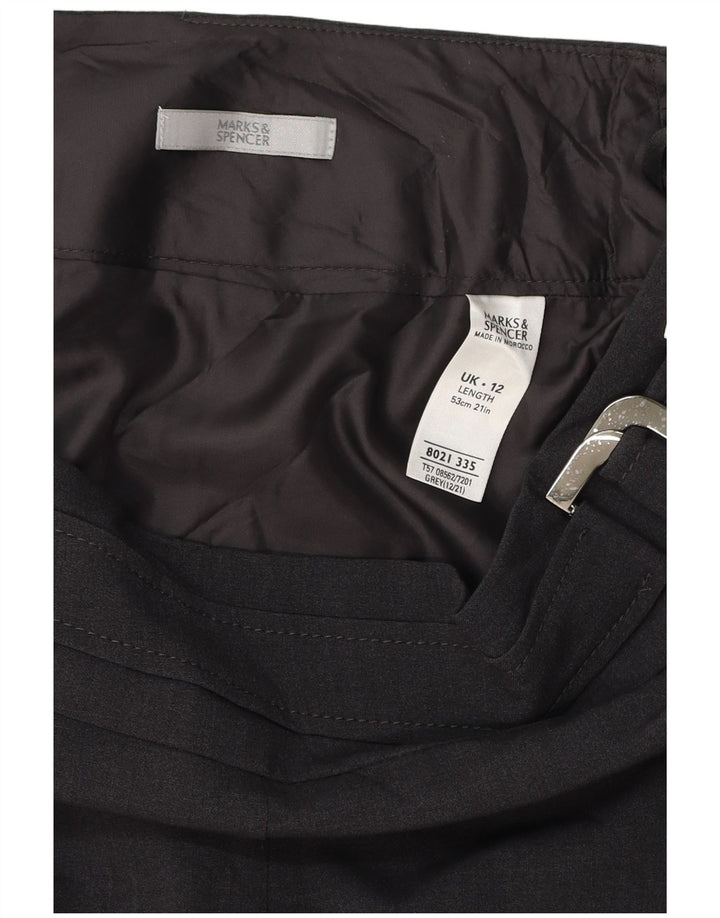 Marks & Spencer A-line nederdel til kvinder UK 12 Medium W32 Grå polyester