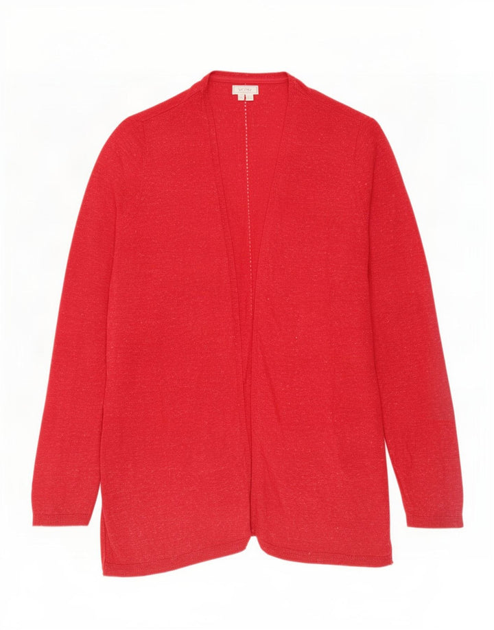 Fat Face Womens Open Cardigan Sweater UK 16 Large Red Bomuld