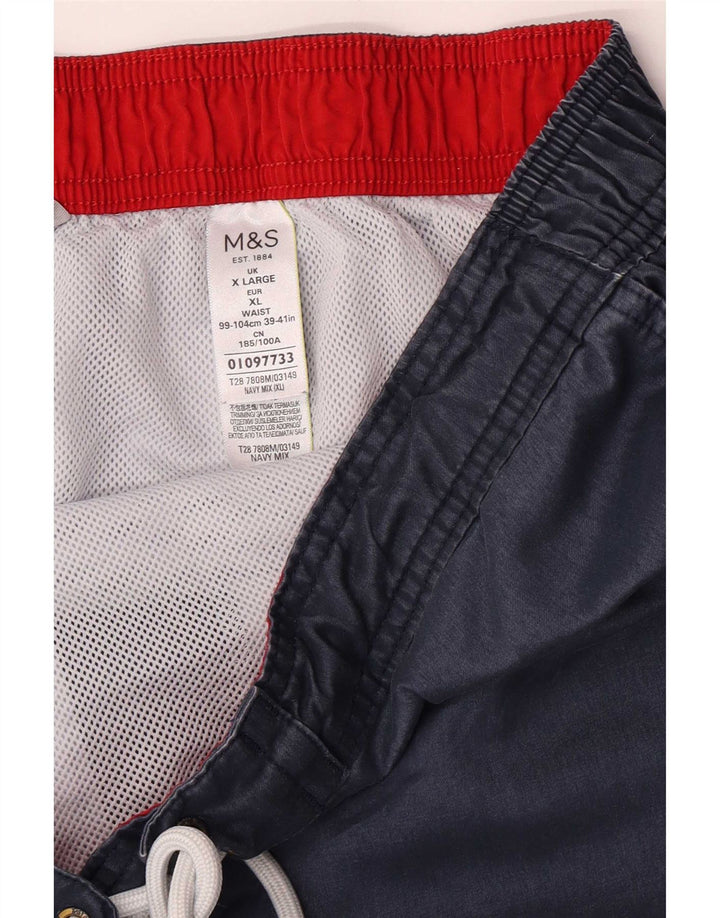 Marks & Spencer Badeshorts til mænd XL Marineblå Colourblock Polyester