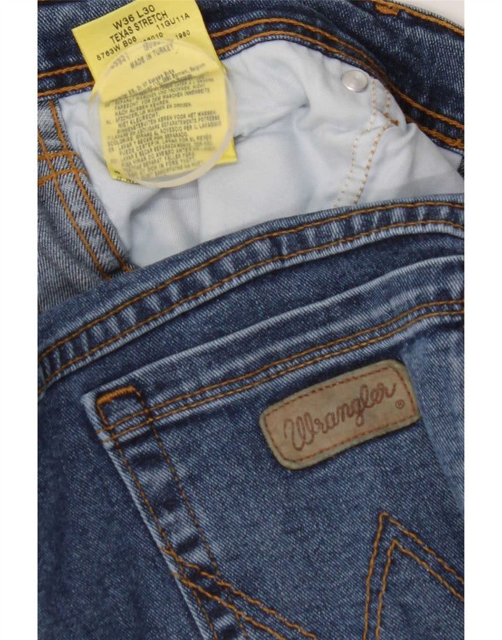 Wrangler Herre Texas Stretch Straight Jeans W36 L27 Blå Bomuld