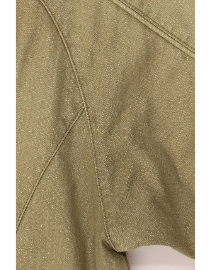 Weird Fish Herre Hooded Bomber Jacket UK 40 Large Khaki Cotton