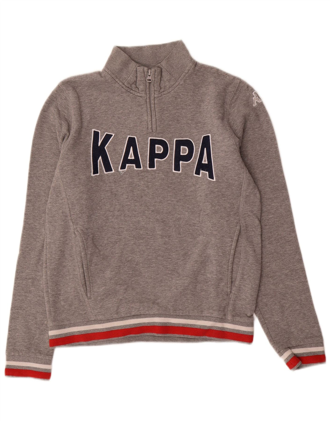 Kappa Dame Grafisk Sweatshirt Jumper UK 10 Small Grey Colourblock