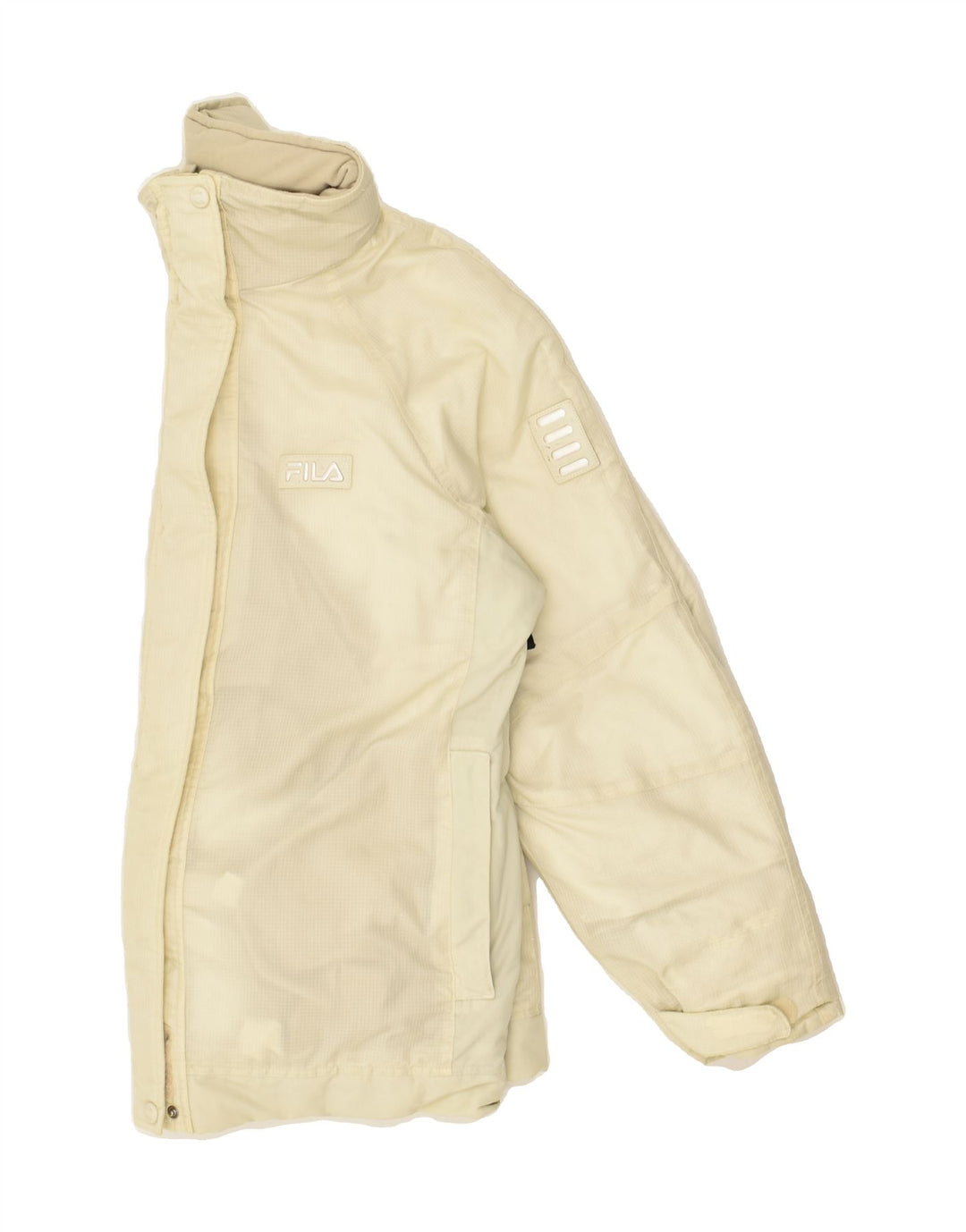 FILA Womens Windbreaker Jacket UK 16 Large Off White Nylon | Vintage Fila | Thrift | Second-Hand Fila | Used Clothing | Messina Hembry 