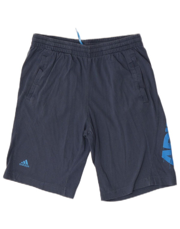 Adidas drenge grafiske sportsshorts 13-14 år marineblå bomuld