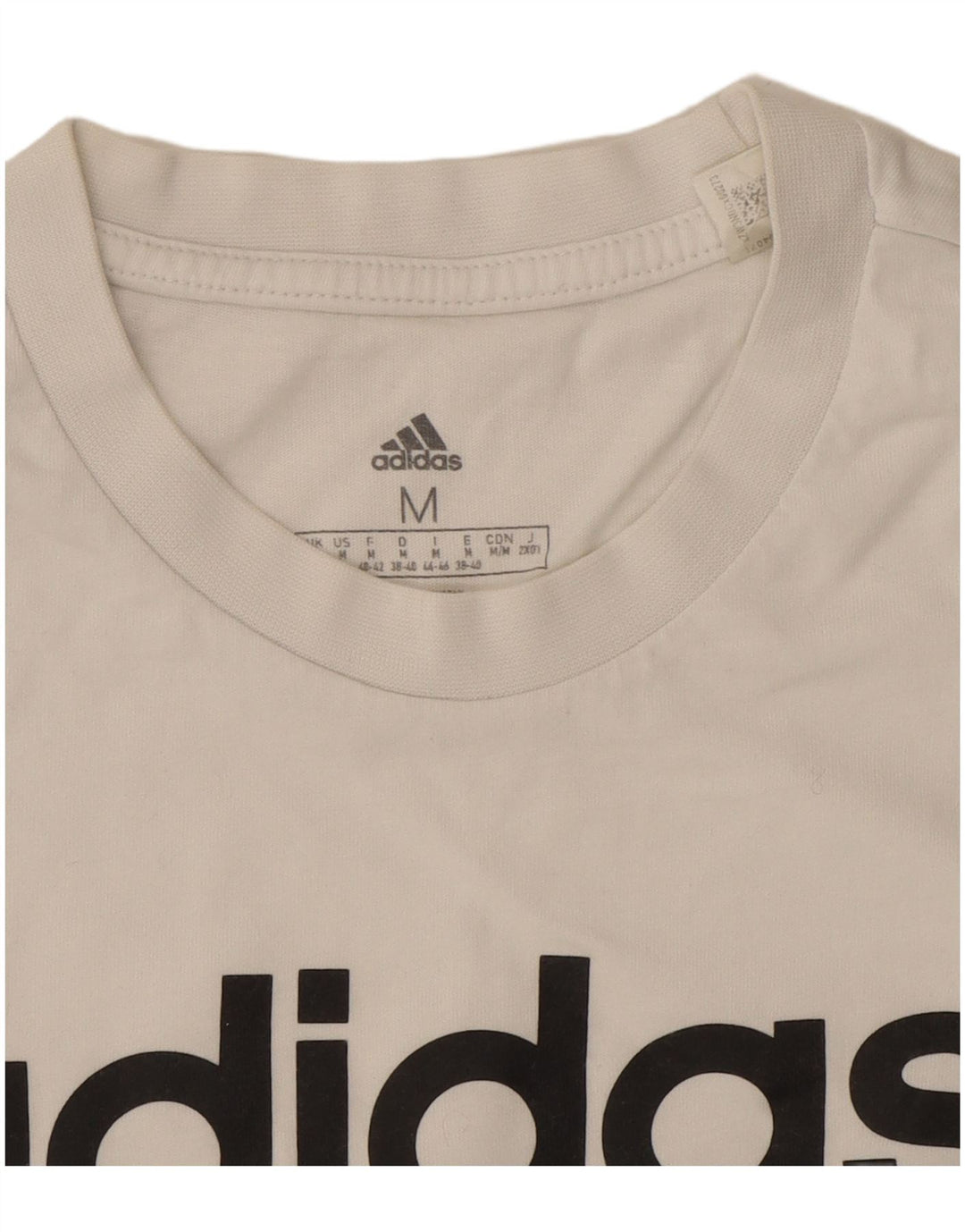 Adidas Dame Grafisk T-Shirt Top UK 12/14 Medium White