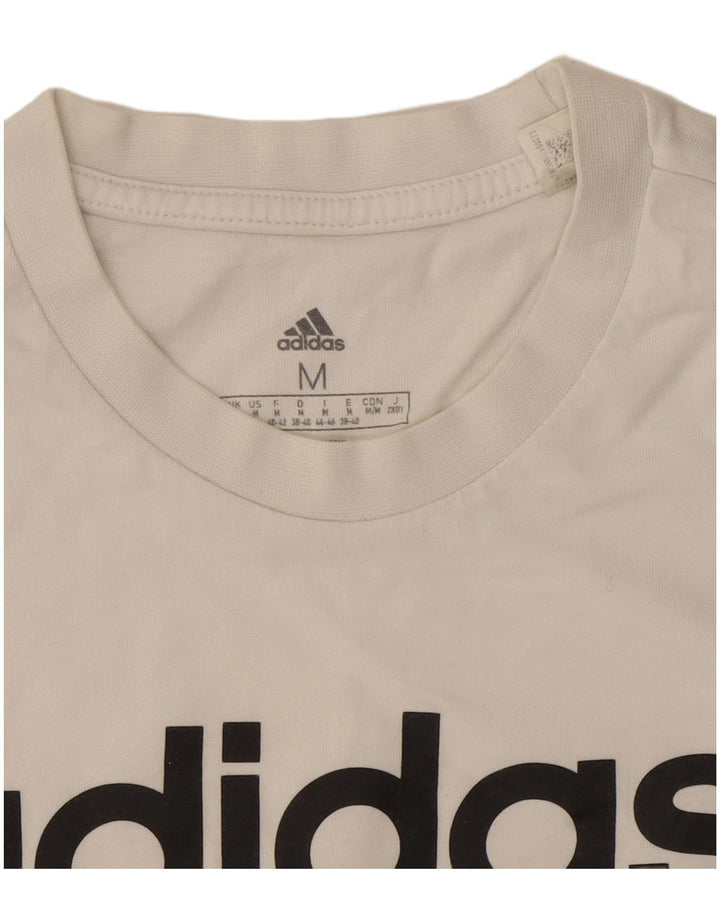 Adidas Dame Grafisk T-Shirt Top UK 12/14 Medium White