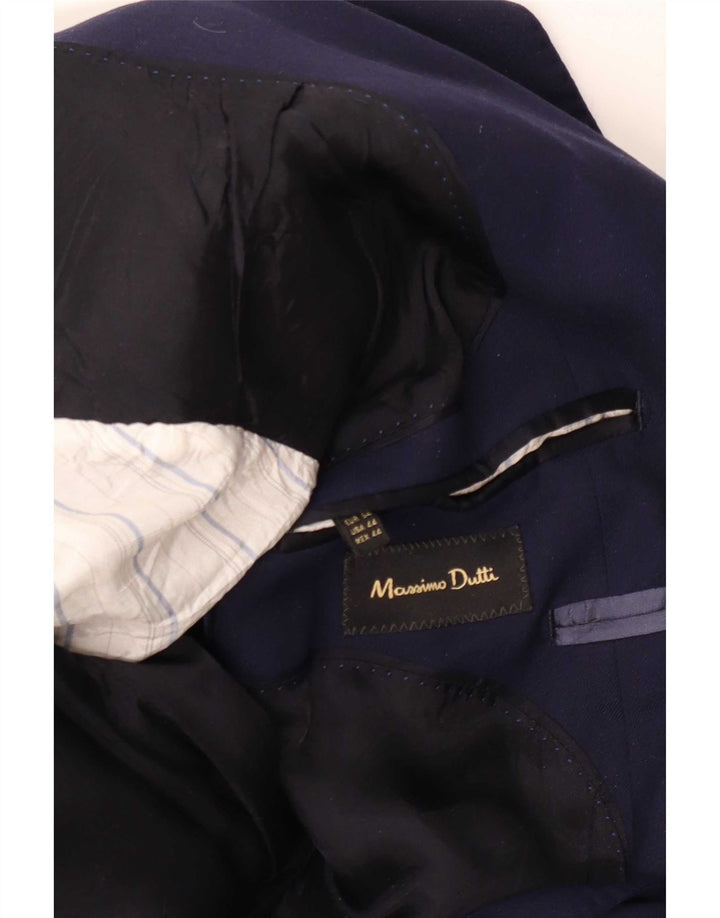 Massimo Dutti Herre 2-knaps blazerjakke EU 54 XL Marineblå Uld