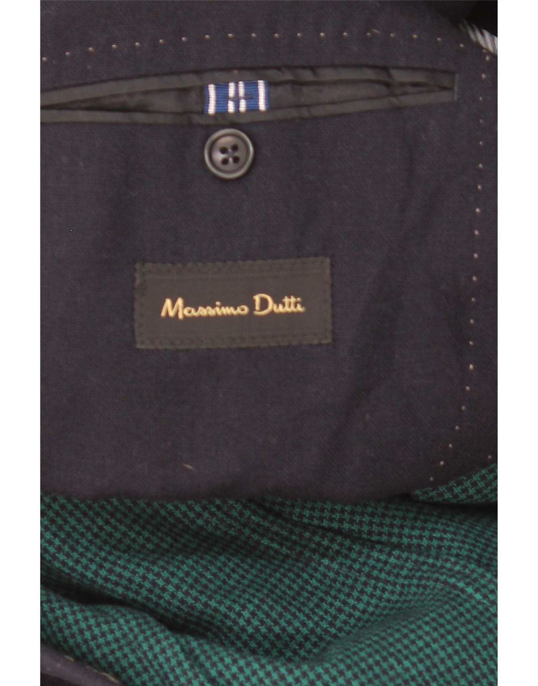 Massimo Dutti Herre 2-knaps blazerjakke EU 48 Mellem marineblå uld
