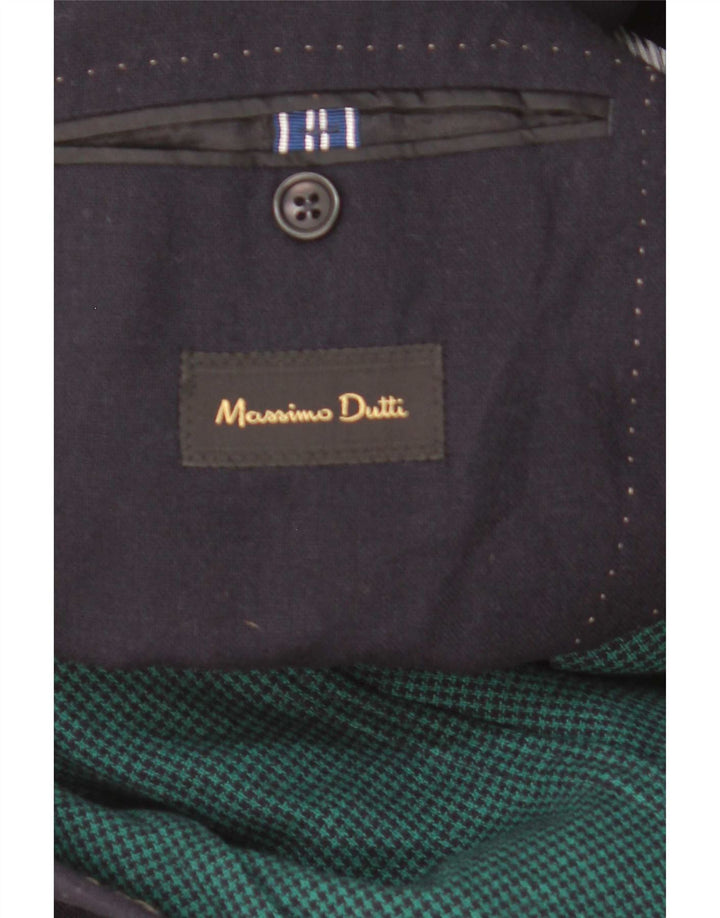 Massimo Dutti Herre 2-knaps blazerjakke EU 48 Mellem marineblå uld