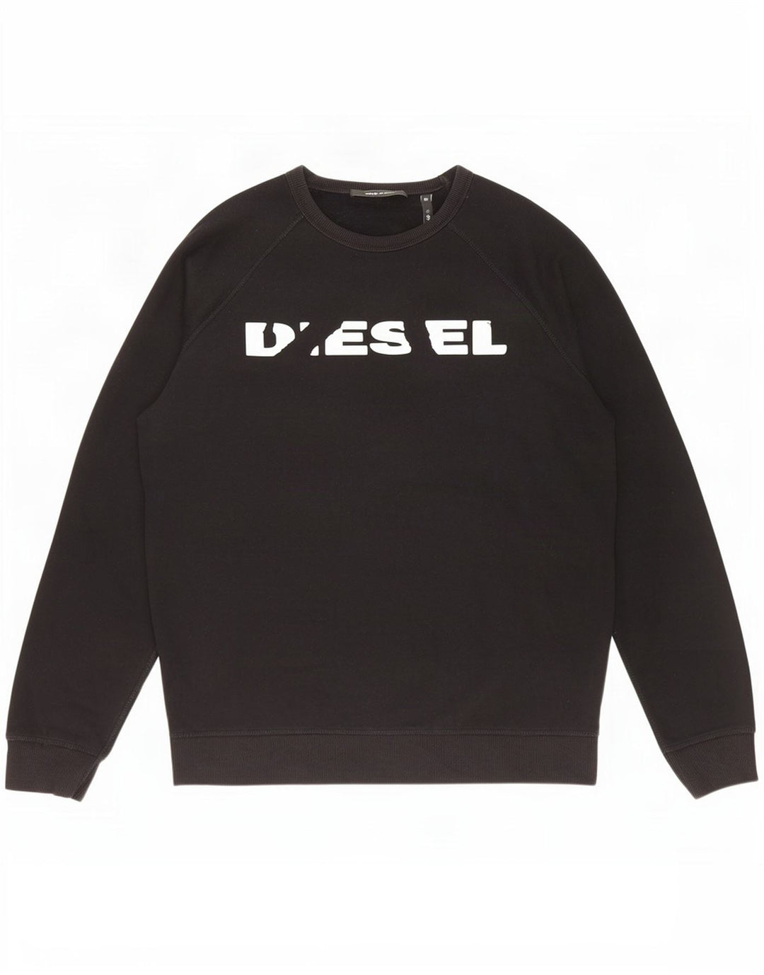 Diesel Herre Grafisk Sweatshirt Jumper Stor Sort Bomuld