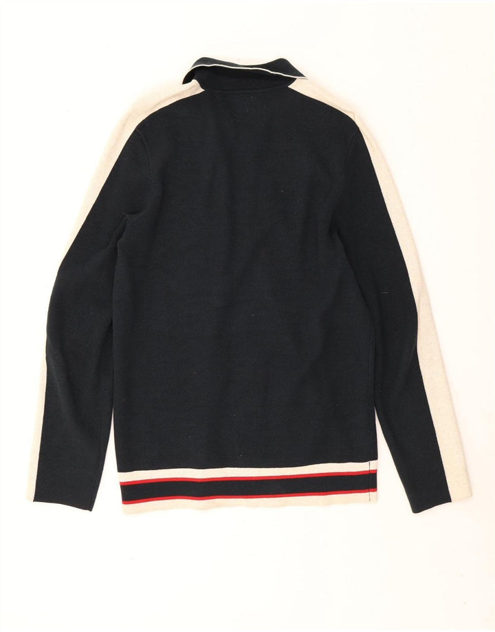 Lyle & Scott Herre cardigan sweater lille marineblå Colourblock bomuld
