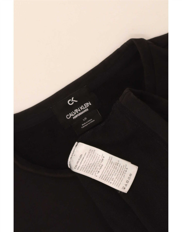 Calvin Klein Dame Top Langærmet UK 14 Stor Sort Bomuld