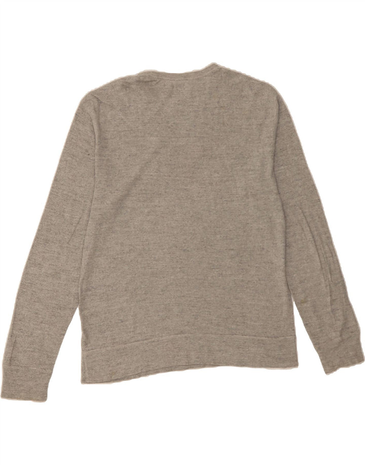 J. CREW Mens Crew Neck Jumper Sweater Medium Grey Cotton Vintage J. Crew and Second-Hand J. Crew from Messina Hembry 
