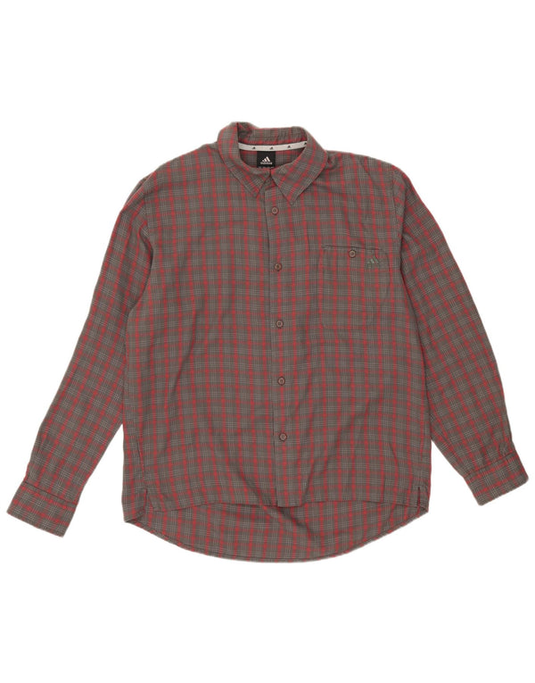 Adidas Mens Flannel Shirt Medium Grey