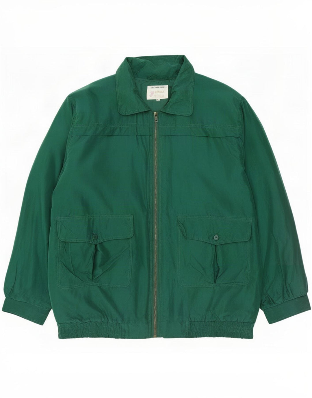 Vintage Bomberjakke til mænd UK 40 Large Green Silk