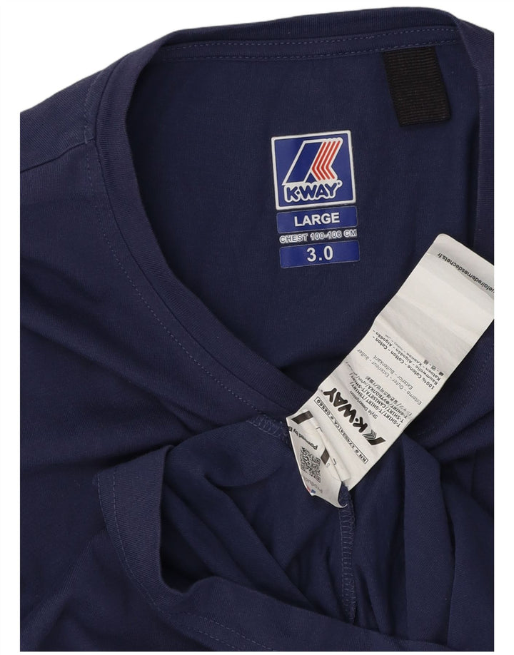 K-Way Herre T-Shirt Top Stor Marineblå Bomuld