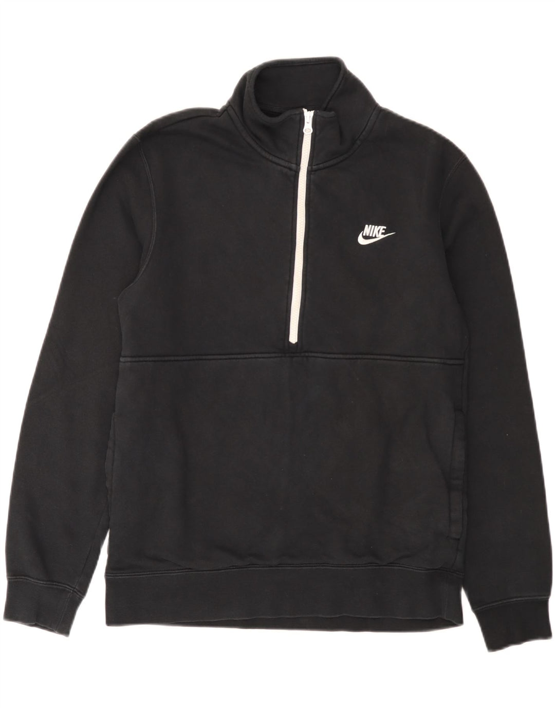 Nike Sweatshirt med lynlås til mænd mellem sort bomuld