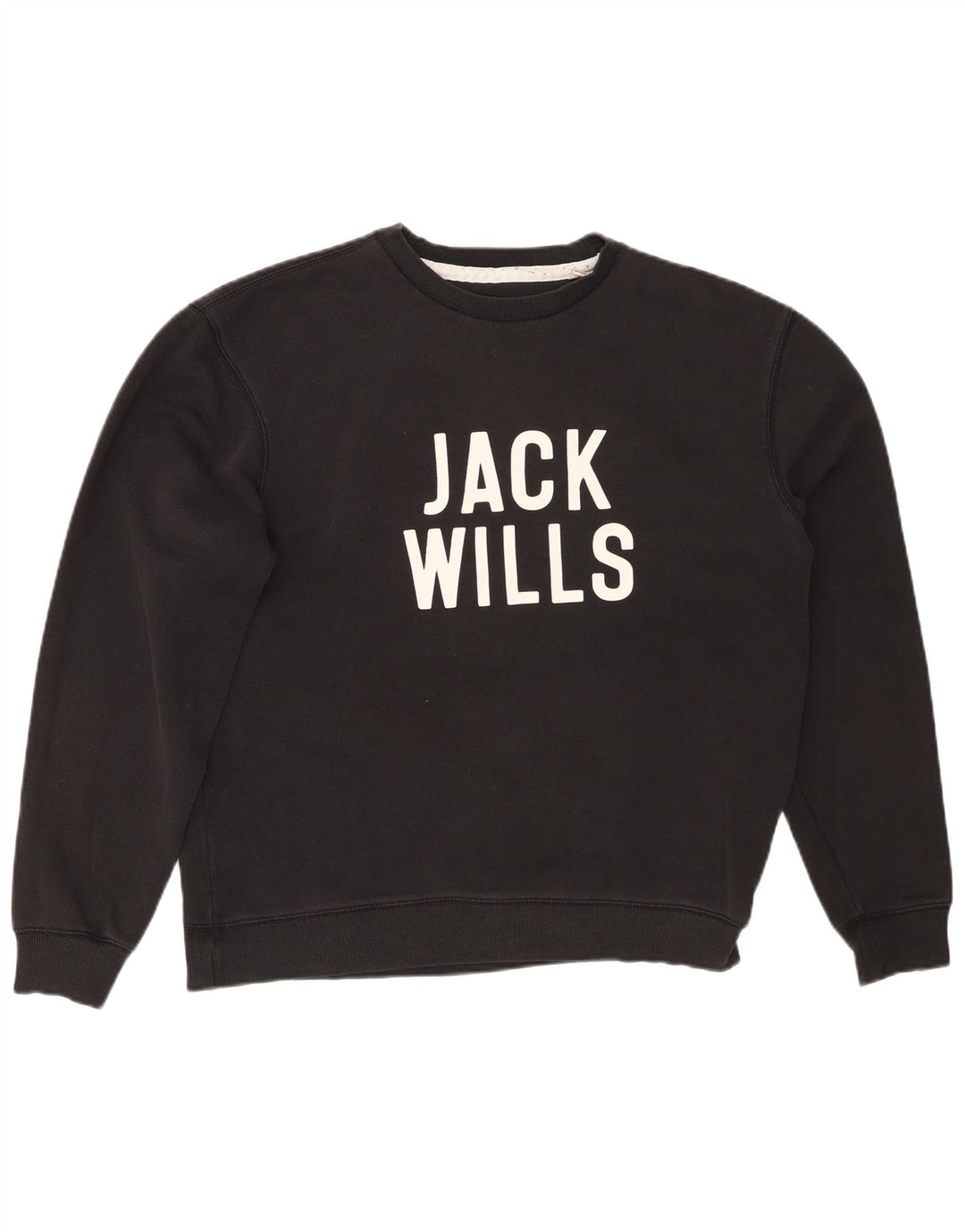 JACK WILLS Herre Grafisk Sweatshirt Jumper Medium Sort Bomuld