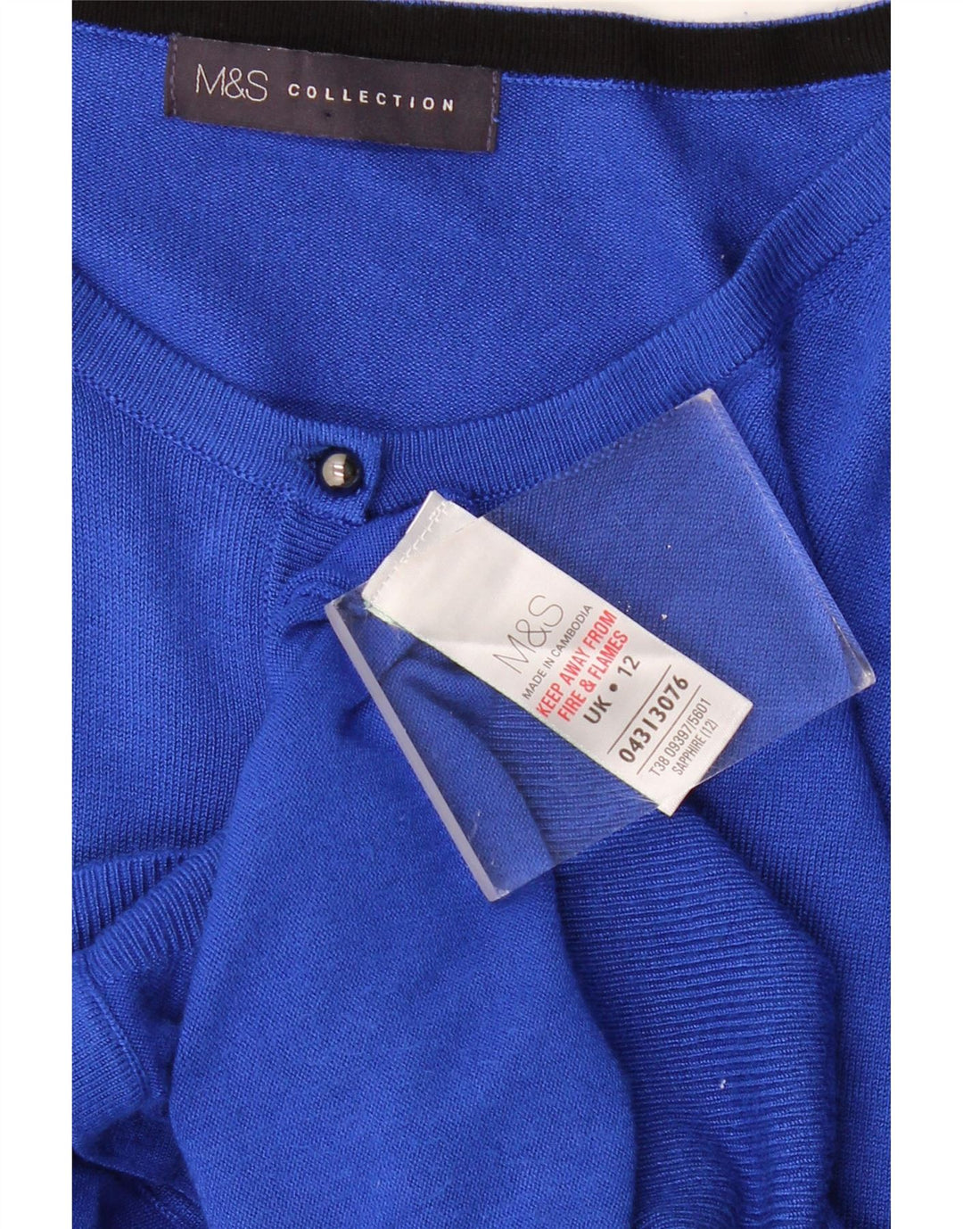 MARKS & SPENCER Dame cardigan sweater UK 12 Medium Blue Viscose