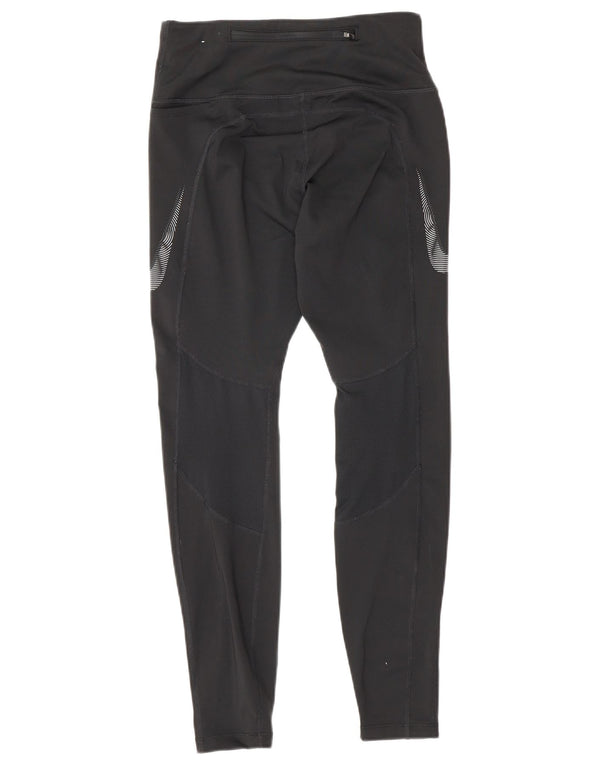 Nike Dame Dri Fit Leggings UK 8 Small Black Colourblock Polyester