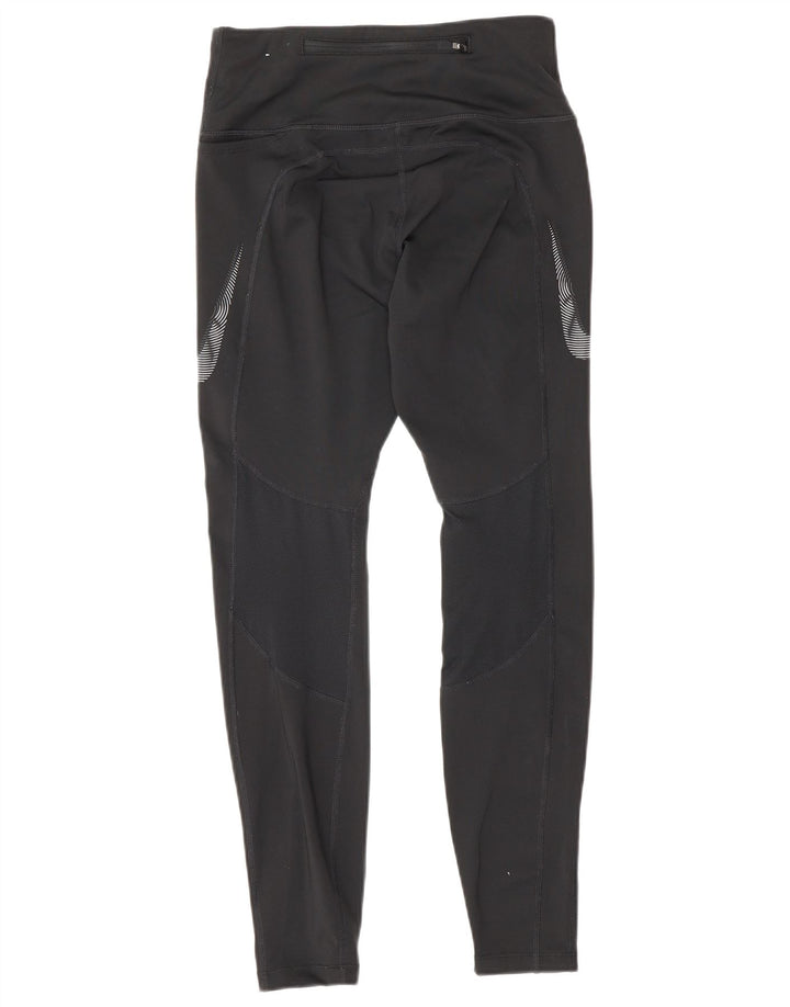 Nike Dame Dri Fit Leggings UK 8 Small Black Colourblock Polyester