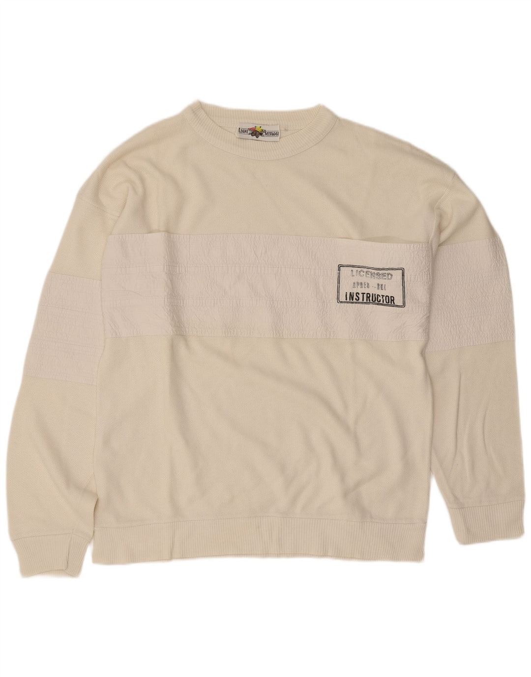Vintage herre grafisk sweatshirt jumper medium hvid bomuld