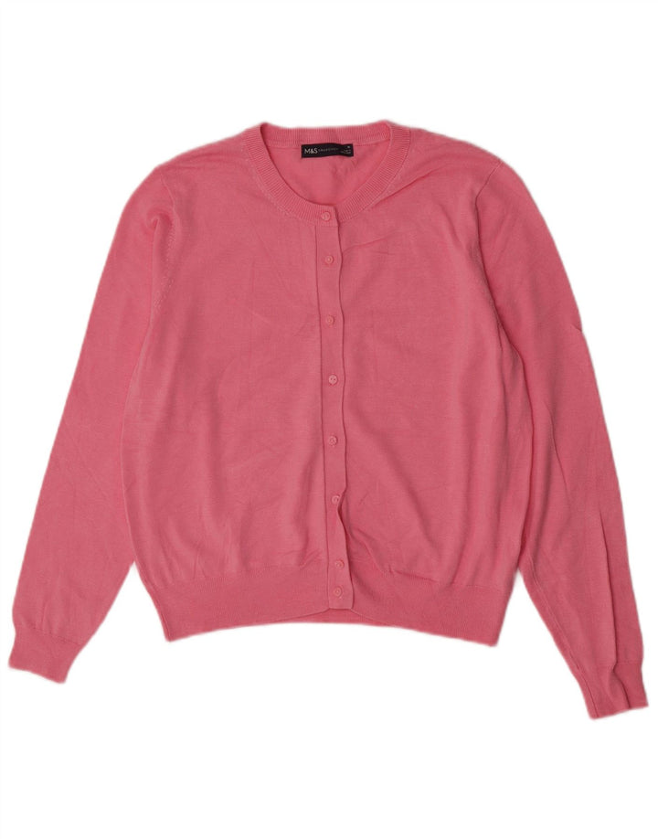 Marks & Spencer Dame Cardigan Sweater UK 16 Large Pink Viscose