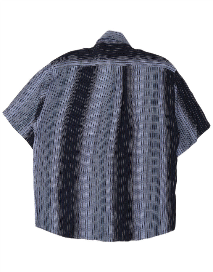 Tipo' S Kortærmet Herreskjorte Stor Marineblå Stribet Rayon