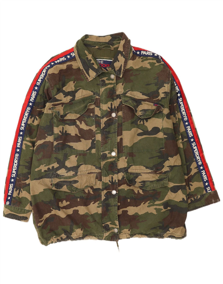 Superdry Graphic Utility Jacket UK 14 Large Khaki Camouflage