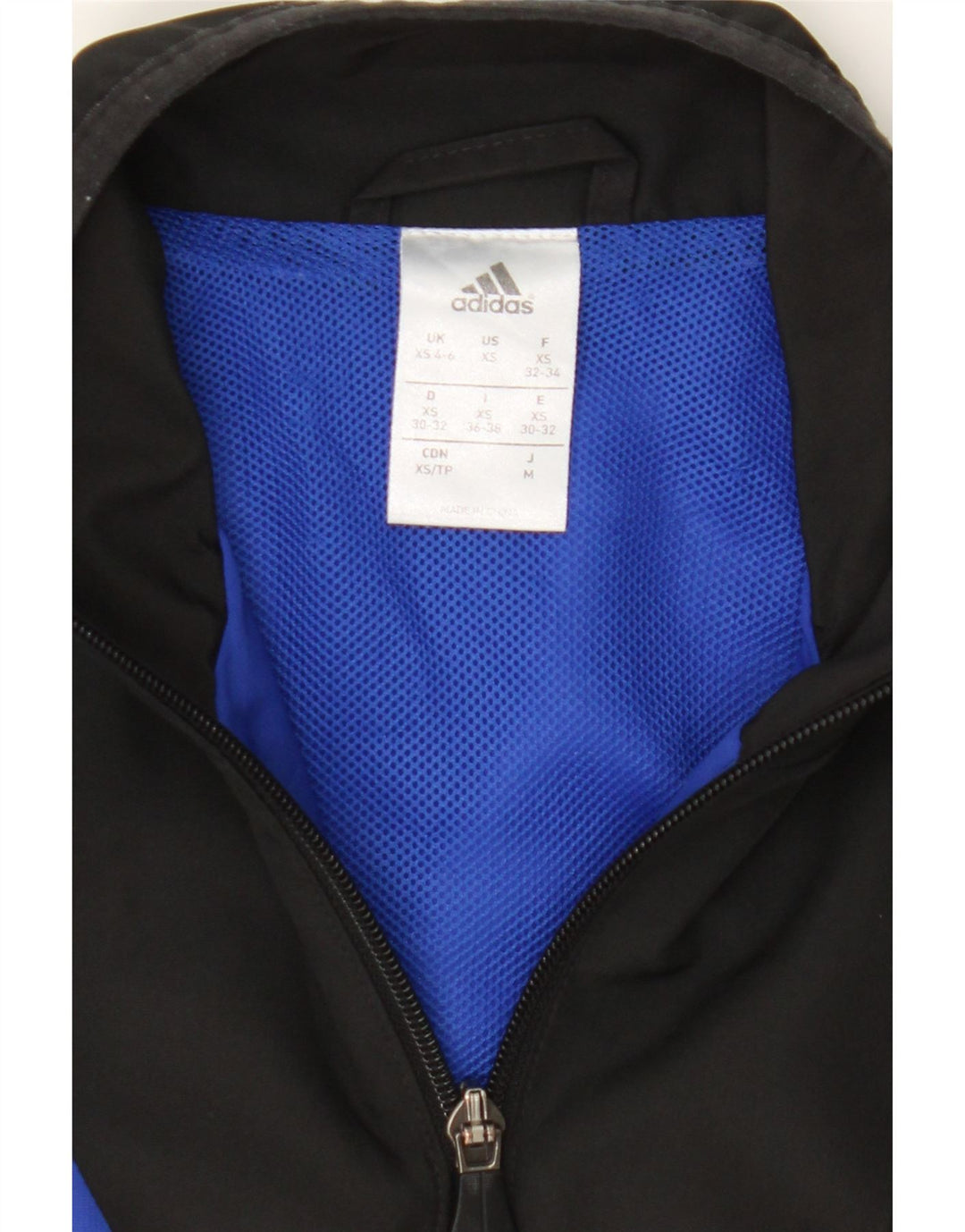 ADIDAS Womens Tracksuit Top Jacket UK 4/6 XS Blue Colourblock Polyester Vintage Adidas and Second-Hand Adidas from Messina Hembry 