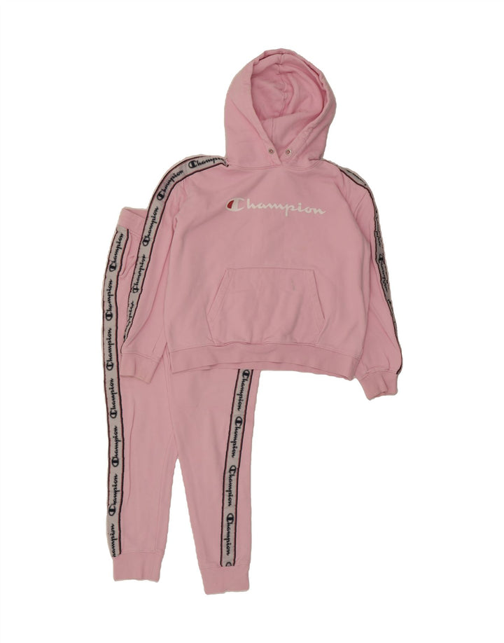 CHAMPION Womens Graphic Full Tracksuit UK 14 Medium  Pink Colourblock Vintage Champion and Second-Hand Champion from Messina Hembry 