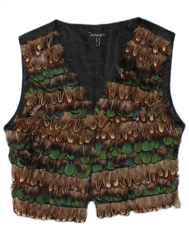 APART Damevest UK 8 Lille sortstribet polyester