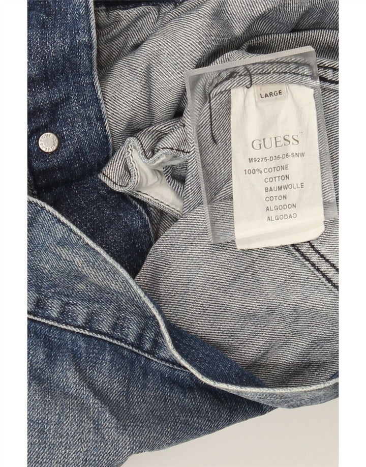 Guess Dame denimjakke UK 16 Stor Blå Bomuld