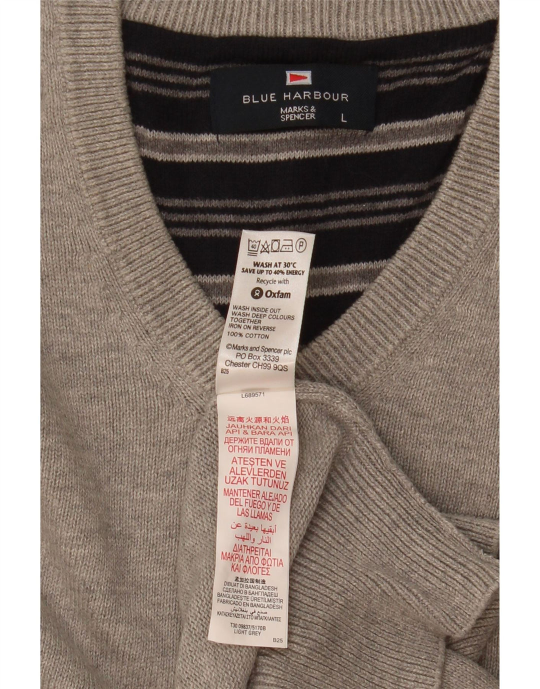Marks & Spencer Herre Blue Harbor Vest Tank Top Stor Grå Flecked Bomuld