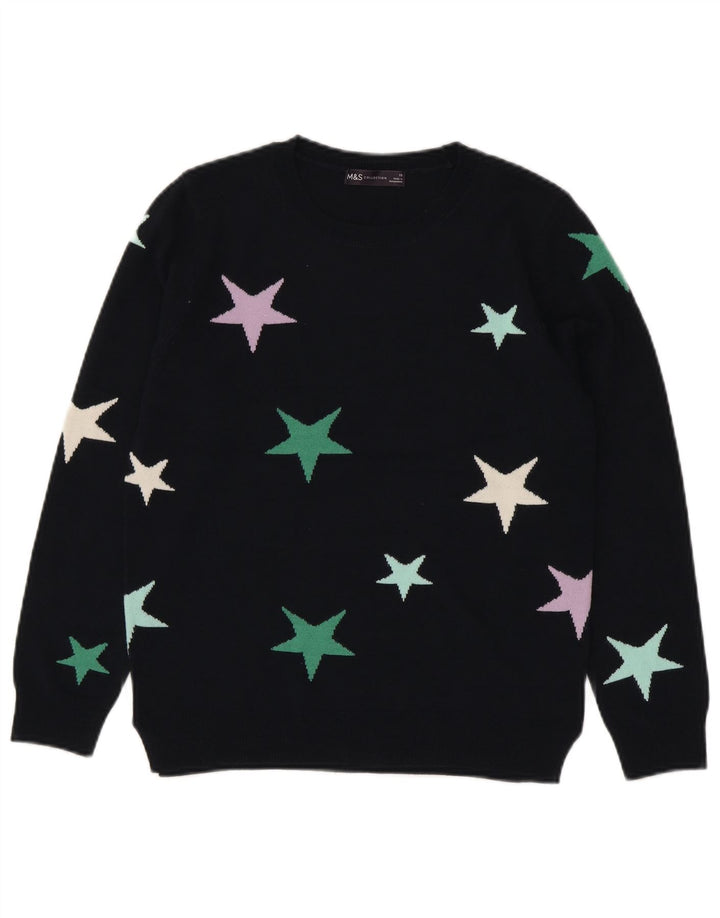 Marks & Spencer Dame sweater med rund hals DK 10 Small Navy Blue