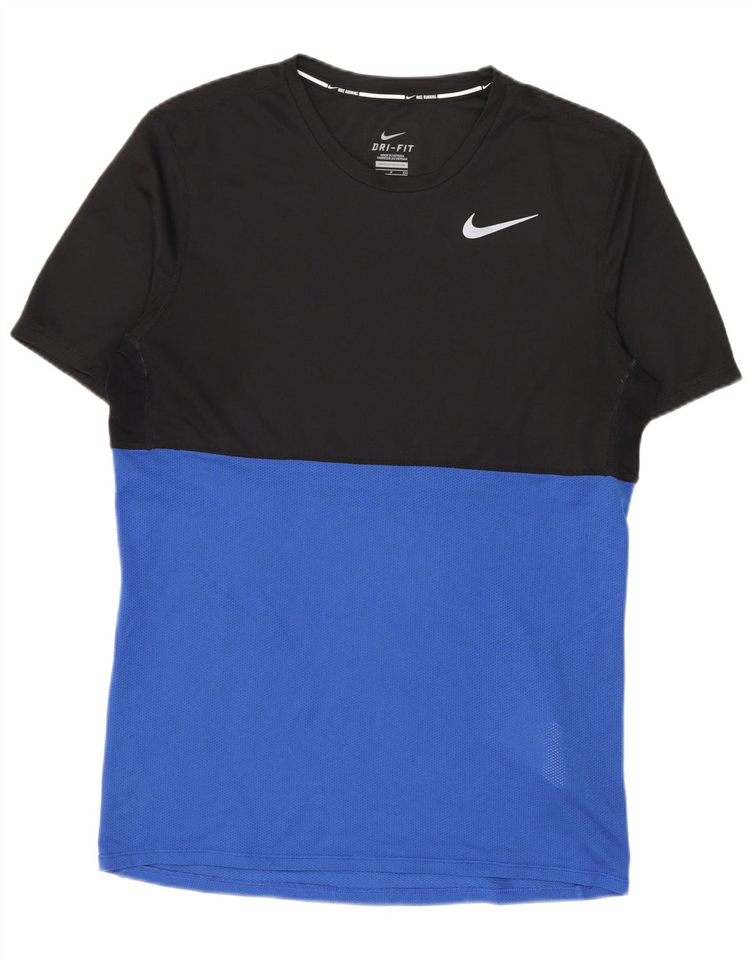NIKE Herre Dri Fit T-shirt Top Lille sort Colourblock Polyester