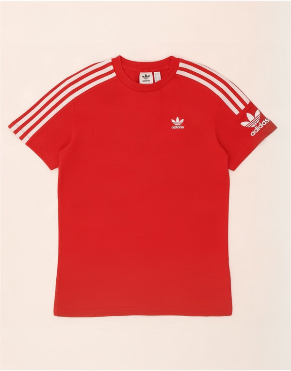 Adidas grafisk T-shirt top til kvinder UK 6 XS Red Cotton