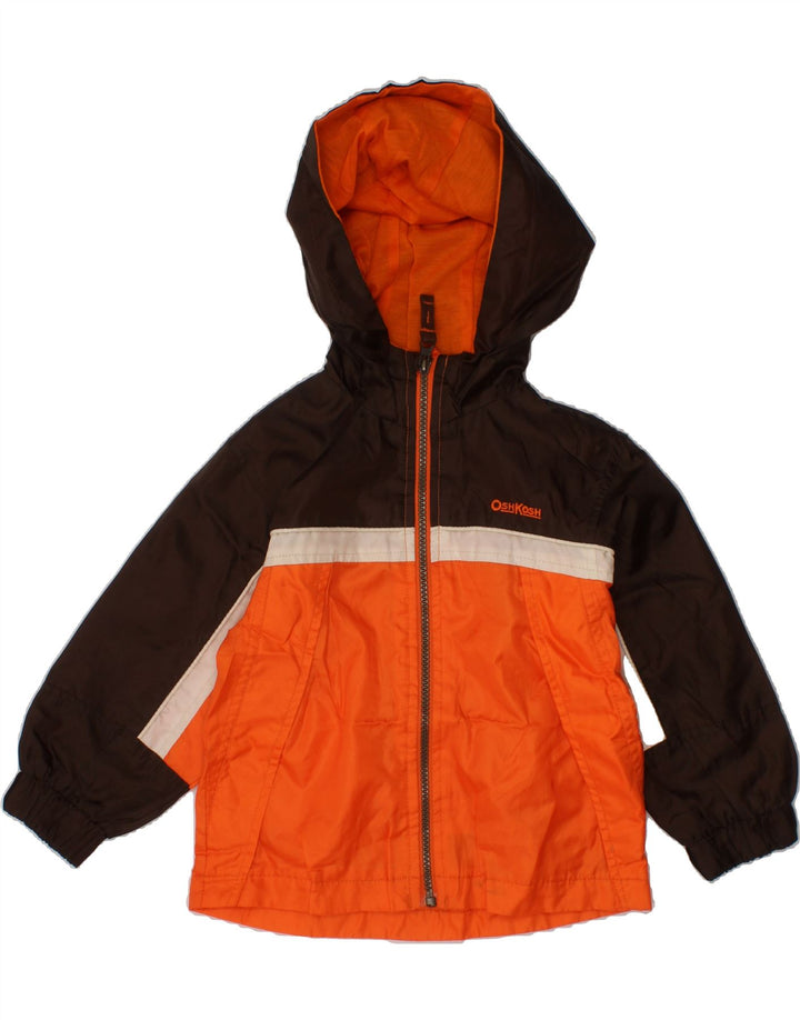 OSH KOSH Boys Hooded Rain Jacket 2-3 Years Orange Polyester Vintage Osh Kosh and Second-Hand Osh Kosh from Messina Hembry 