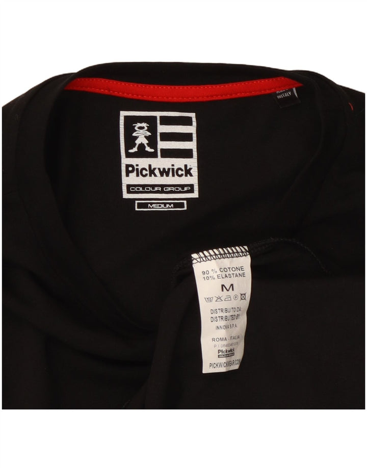 Pickwick Herre grafisk top Langærmet medium sort bomuld